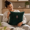 thumbnail image 6 of Christmas Cute Bear Throw Pillow, Christmas Dark Green Velvet Cushion with Insert, Sofa Bedroom Home Decor Gift, 6 of 7