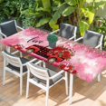thumbnail image 2 of Valentine's Day Table Cloths for 8 Foot Rectangle Tables, Red Plaid Truck Love Roses Leaves Pink Patio Waterproof Elastic Fitted Tablecloths, Washable Rectangular Table Cover for Camping, 2 of 8