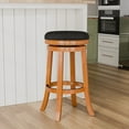 thumbnail image 6 of DUOSONG 30-Inch Bar Stool, Natural Finish, Charcoal Fabric Seat and Natural Fabric - Set of 1, Off-White, 6 of 7