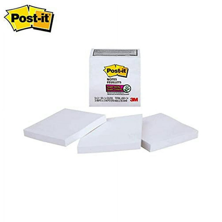  Post-it Super Sticky Notes, 3x3 in, 5 Pads, 2x the