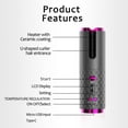 thumbnail image 4 of Yeacher Unbound Cordless Auto Rotating Ceramic Hair Curler USB Rechargeable Automatic Curling Iron LED Display Temperature Wave Curler Gray Color, 4 of 7