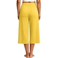 thumbnail image 7 of Ltctricy Wide Leg Capri Pants for Women Loose Fit Drawstring Lounge Pants with Pockets Comfy Casual Yoga Pants(Yellow,X-Large), 7 of 7