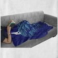 thumbnail image 6 of Polar Bear Soft Flannel Fleece Blanket, Polar Bear Standing on an Icea Floe Designed as Abstract Heart Print, Cozy Plush for Indoor and Outdoor Use, 70" x 90", Indigo Teal and White, by Ambesonne, 6 of 6