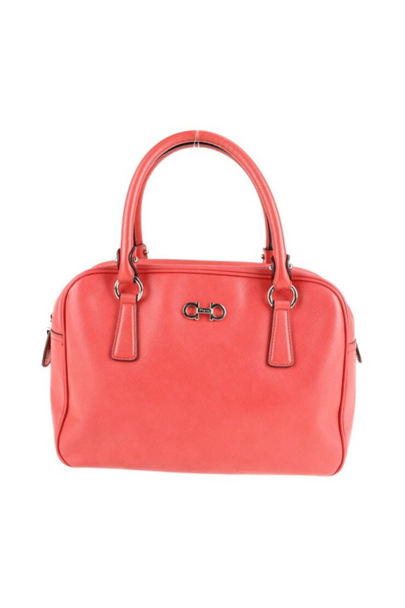 Pre-Owned Salvatore Ferragamo Gancini Handbag EE 21 B713 Leather Pink 2122043007465R1 (Good)