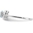 thumbnail image 3 of 14k White Gold Polished .03ct. Diamond & 5x3 Oval Gemstone Ring Mounting - Ring Size 6.0 no stones included, 3 of 7