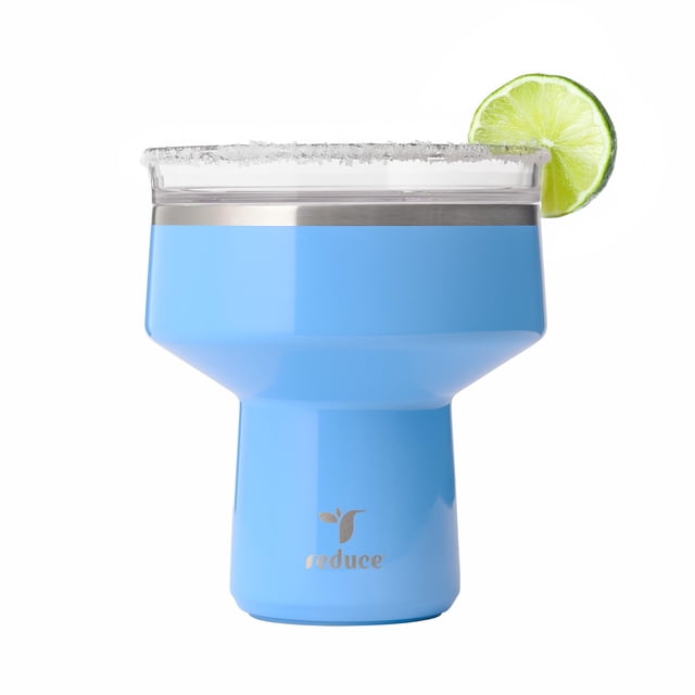 Vaso de cóctel REDUCE Saltini con aislamiento de 473 ml con tapa azul