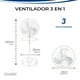 thumbnail image 5 of VENTILADOR 3 EN 1PEDESTAL, PISO Y PARED DE 18 PULGADAS MARCA GRAVITA, 5 of 7