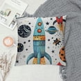 thumbnail image 2 of Qinduosi Cartoon Rockets Print Throw Pillow Covers Fun Cushion Cover Living Room Outdoor Sofa Bedroom White, 2 of 5