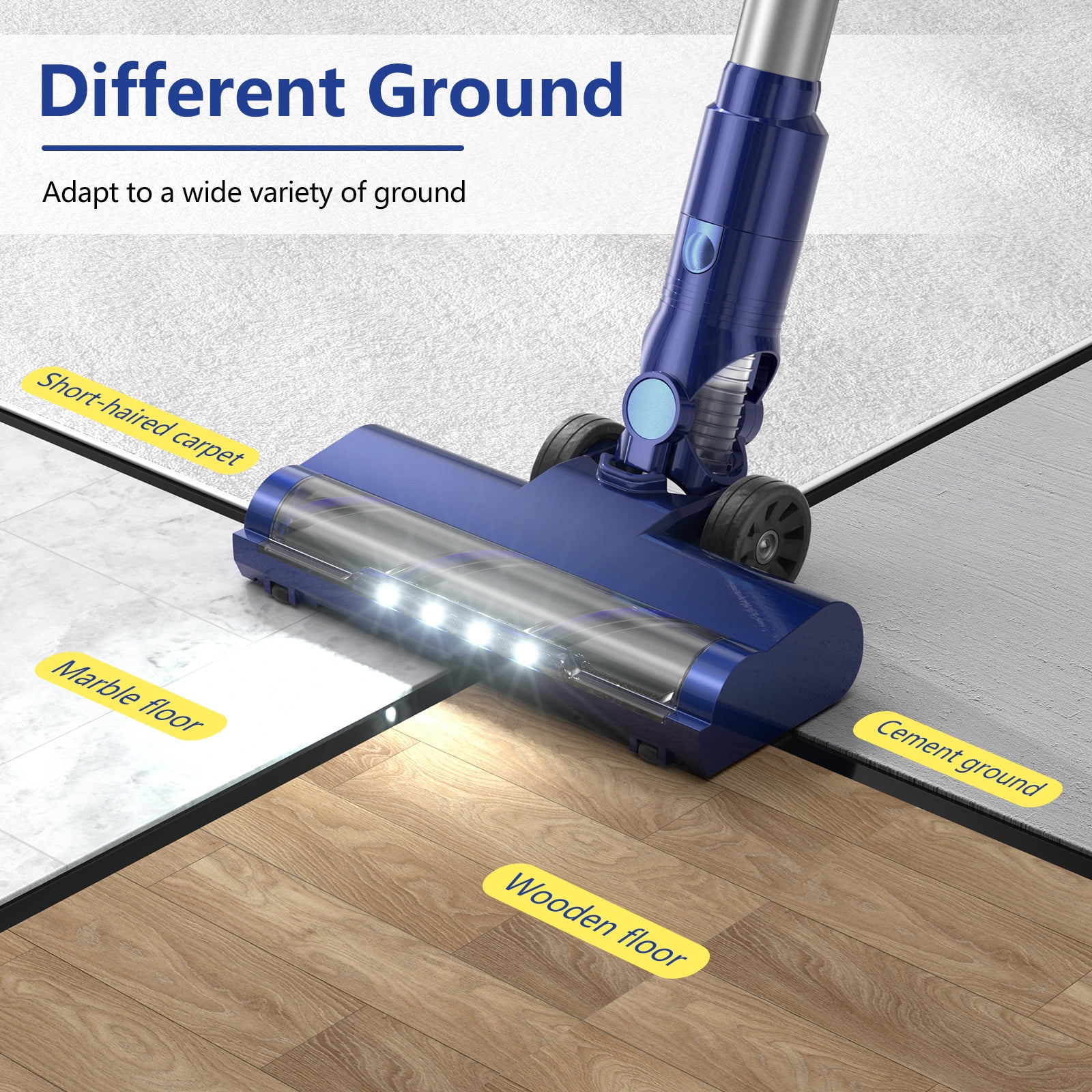 PrettyCare Cordless Vacuum Cleaner, 30Kpa/45min/7-in-1 Stick Vacuum with Foldable Pole, P1 PrettyCare Cordless Vacuum Cleaner, 30Kpa/45min/7-in-1 Stick Vacuum with Foldable Pole, P1 - Image 6