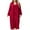 Wine, variant on Wensltd Plus Size Nightgown Set for Women 2 Piece Solid Color Comfortable Long Sleeve Robe Home Clothes