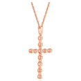 thumbnail image 2 of Araiya Fine Jewelry 10K Rose Gold Round Diamond Cross Pendant with Gold Plated Silver Rope Chain Necklace (1/4 cttw, I-J Color, I2-I3 Clarity), 18", 2 of 6