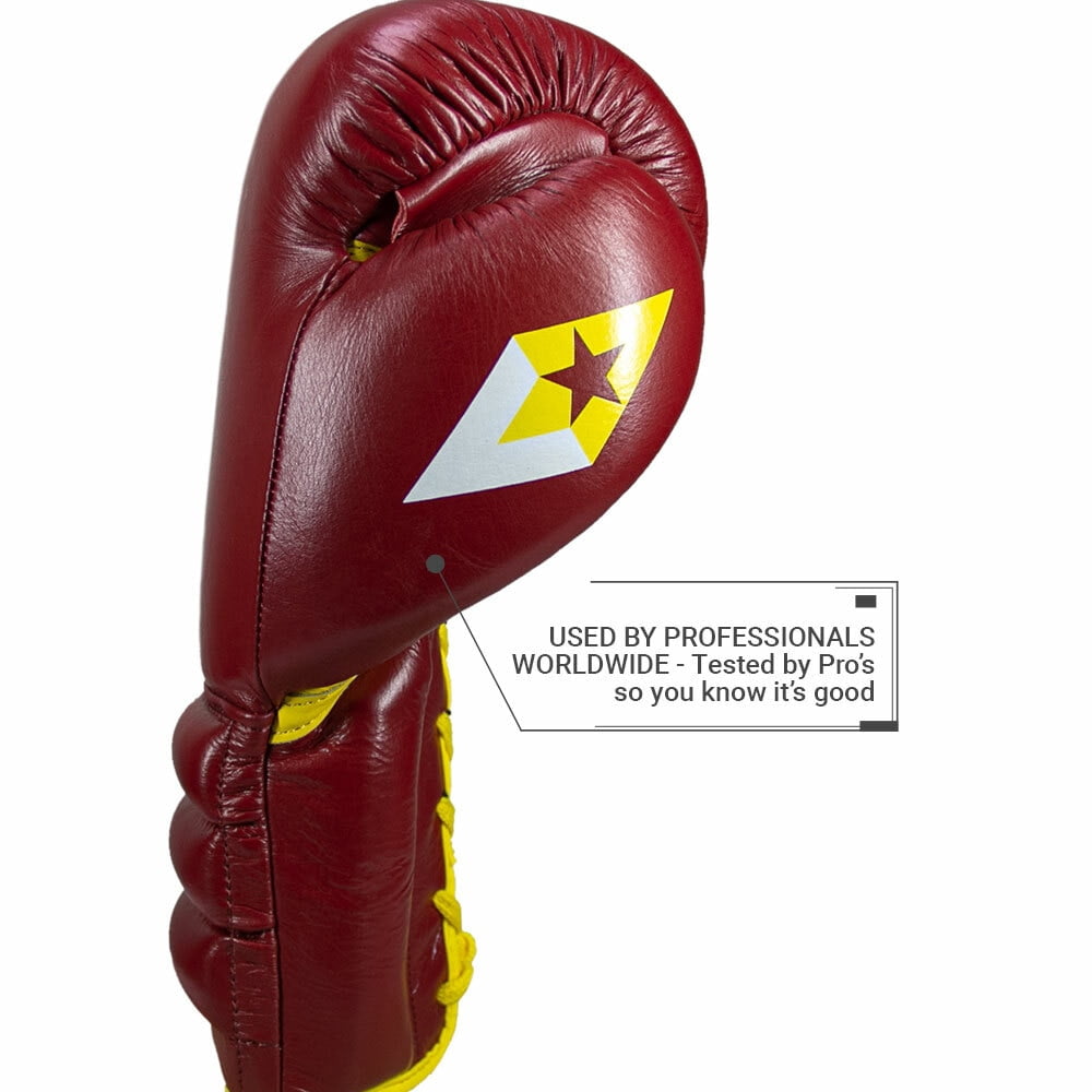 S4 Sentinel Lace Pro Leather Gel Boxing Gloves - Ring Red