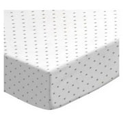 SheetWorld Fitted 100% Cotton Jersey Knit Travel Crib Light Sheet (Fits BabyBjorn), Grey Pindot