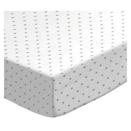 SheetWorld Fitted 100% Cotton Jersey Knit Travel Crib Light Sheet (Fits BabyBjorn), Grey Pindot