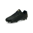 thumbnail image 4 of SIMANLAN Kids Soccer Cleats Lace-Up Turf Soccer Shoes Mens Outdoor Indoor Training Sneakers Black 7Y, 4 of 9