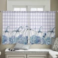 thumbnail image 4 of Blue Pumpkins Thanksgiving Sheer Curtains 54 Inches Length 2 Panels Set, Window Sheer Curtains for Living Room/Bedroom, Fall Floral Purple Plaid Light Filtering Rod Pocket Curtain 52'' x 54'' x 2, 4 of 7