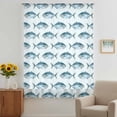 thumbnail image 2 of Ocean Fishes Sheer Curtains 63 Inches Long, Summer Watercolor Coastal Marine Animals Light Filering Curtains, Breathable Simi Curtain Privacy Drapes for Living Room Bedroom Window Treatment, 2 of 9