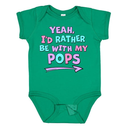 

Inktastic Yeah I d Rather be with My Pops in Pink Blue and Purple Boys or Girls Baby Bodysuit