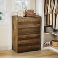 thumbnail image 4 of 6 Drawer Dresser, Modern Wooden Storage Chest with Embedded Handles, Anti-Tip Safety Device, Bedroom Organizer for Living Room Kids Room - Light Brown, 4 of 7