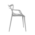 thumbnail image 3 of 2xhome Modern Contemporary Designer Dining Chair Molded Plastic Indoor Outdoor Patio Elbow Chair, Gray, Set of 1, 1 piece, 3 of 6