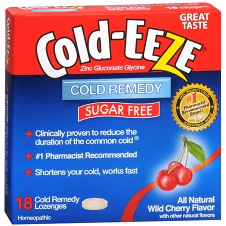 COLD-EEZE Lozenges Natural Wild Cherry Sugar Free 18 Each (Pack of 3)