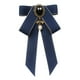 thumbnail image 4 of Broche de pajarita con lazo, corbata de camisa con lazo preatado, corbata elegante de moda para mujer Azul oscuro, 4 of 9