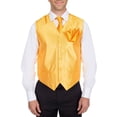 thumbnail image 1 of Men's Solid Fomal Vest, Tie, & Hanky Gold for Tuxedo and Suit, 1 of 1
