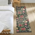 thumbnail image 3 of Yayeee Runner Rug for Bedroom 2'x6' Machine Washable Hallway Non Slip Mat, Black Christmas Holly, 3 of 8
