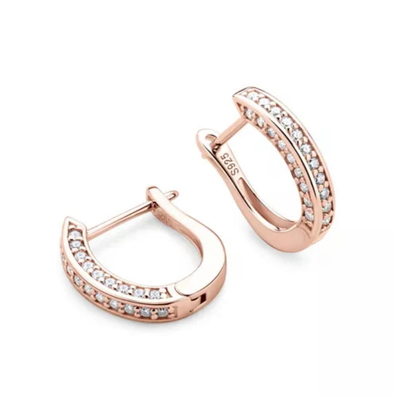 K-KED Pave 1.2mm Round Moissanite Hoop Earrings Women Sterling Silver GRA Certificate