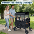 thumbnail image 6 of Touheart Wagon Stroller 4 Passenger with Adjustable Canopy, 5-Point Harnesses, Removable Seats, Black, 6 of 8
