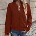 thumbnail image 7 of Women Lightweight Long Sleeve Zip Up Jacket Casual Loose Bomber Quilted Hoodie Outwear Coat Fall 2025 Full Sweatshirt, 7 of 7