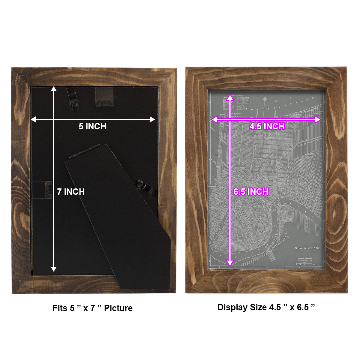 City Map of New Orleans -Framed Print w/glass-Walnut