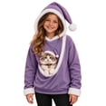 thumbnail image 5 of Pet Pouch Hoodie for Kids Girls Boys Pet Carrier Oversized Kangaroo Pocket Hooded Sweatshirts Soft Fleece Hoodie with Dog Pouch Animal Holder Warm Winter Pullover Sweatshirt, 5 of 6
