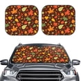 thumbnail image 6 of Lsque Autumn Leaves 2 PCS Windshield Sun Shade | CarFoldable Window Covers | Car Accessories Reflect UV for Universal Cars SUV Truck | Large, 6 of 7