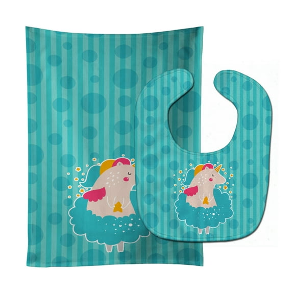 Unicorn Ballerina Baby Bib and Burp Cloth