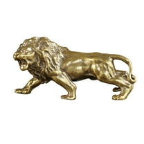 YSNOOWE Animal Statues for Home Decor Copper Lion Figurine 1Pack