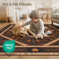 thumbnail image 4 of ODIKA 5'x7' Washable Area Rug Cowboy Motif Mens Decorations Reindeer Lone Southwestern Cabin Wildlife Refined for Guest Room, Lounge, Apartment, Non-Slip Low Profile, Stain Resistant, 4 of 7