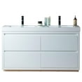 thumbnail image 3 of Vanity Art 60 Inches Double Sink Floor Standing Bathroom Vanity Set 2 Drawers Storage Cabinet with White Engineered Stone Top Undermount Rectangle Sinks, 3 of 7