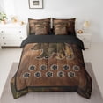 thumbnail image 2 of jejeloiu Jungle Bear 7 Pieces Bedding Comforter Set,Rustic Leaf Full Bedding Set,Retro Brown Cowhide Fitted Sheet Flat Sheet For Men Women,Microfiber Bedroom Decor Reversible, 2 of 8