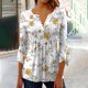 thumbnail image 2 of Camisetas de Cuello en V Mujeres, Impreso 3/4 Manga Blusa Casual Hecha de Cómodo Estante de Imitación para Toda la Temporada de Uso Diario, Camisetas Casuales de Mujer, 2 of 5