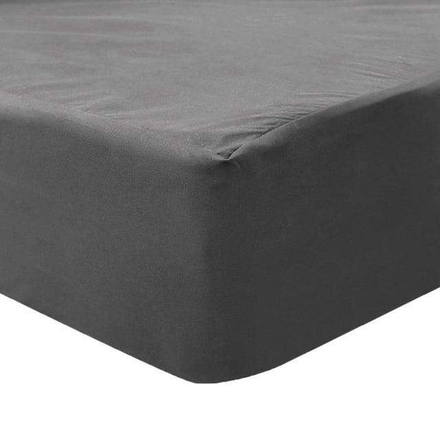 Unique Bargains 15' Deep Pocket Cotton Fitted Sheet Breathable Bottom Sheets Queen Dark Gray