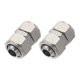 thumbnail image 1 of Conectores de aire de empuje únicos de Bargains 12mm / 1/2" Conector rápido de línea de aire de paso recto de cobre niquelado 2 piezas tono plateado, 1 of 7