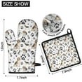 thumbnail image 5 of Beagle Dog and Footprints Kitchen Oven Mitt and Pot Holder Sets 2 Pcs for Baking, Cooking and Grilling, Heat Resistant Up To 392 °F, 5 of 6