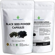Cosmic Element Black Seed Powder Capsule 60 Vegan Organic Nigella Sativa, Good Source of Omega 3 6 9. Super Antioxidant for Immune Support, Radiant Skin & Hair. 60 Capsules