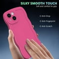 thumbnail image 6 of Case for iPhone 14 Plus Case,Wave Curly Frame Design,Soft Flexible TPU,Cute Wavy Solid Color Aesthetic Flashion Phone Case Shockproof Protective Case Cover 6.7" - Rose Red, 6 of 14