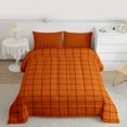 thumbnail image 2 of Homewish Fashion Buffalo Plaid Queen Comforter Set, Orange Modern Checkered Bedding Sets, Teens Kids Adult Reversible Bedding Comforter Set, Lightweight Room Decor, 3-Piece, 2 of 8