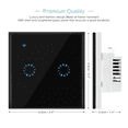 thumbnail image 4 of Cambiar Interruptores inalámbricos Interruptor de luz WiFi Smart Wall Compatible con Alexa Echo Aplicación de control de Google Home Assistant Interruptor de luz táctil Teléfono para iOS 1 2 3 Gang Abanopi  Cambiar, 4 of 7