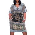 thumbnail image 1 of Roman Mosaic - Light Blue Loose Pocket Dress women's fashion dresses loose summer dress dress korean style, 1 of 7