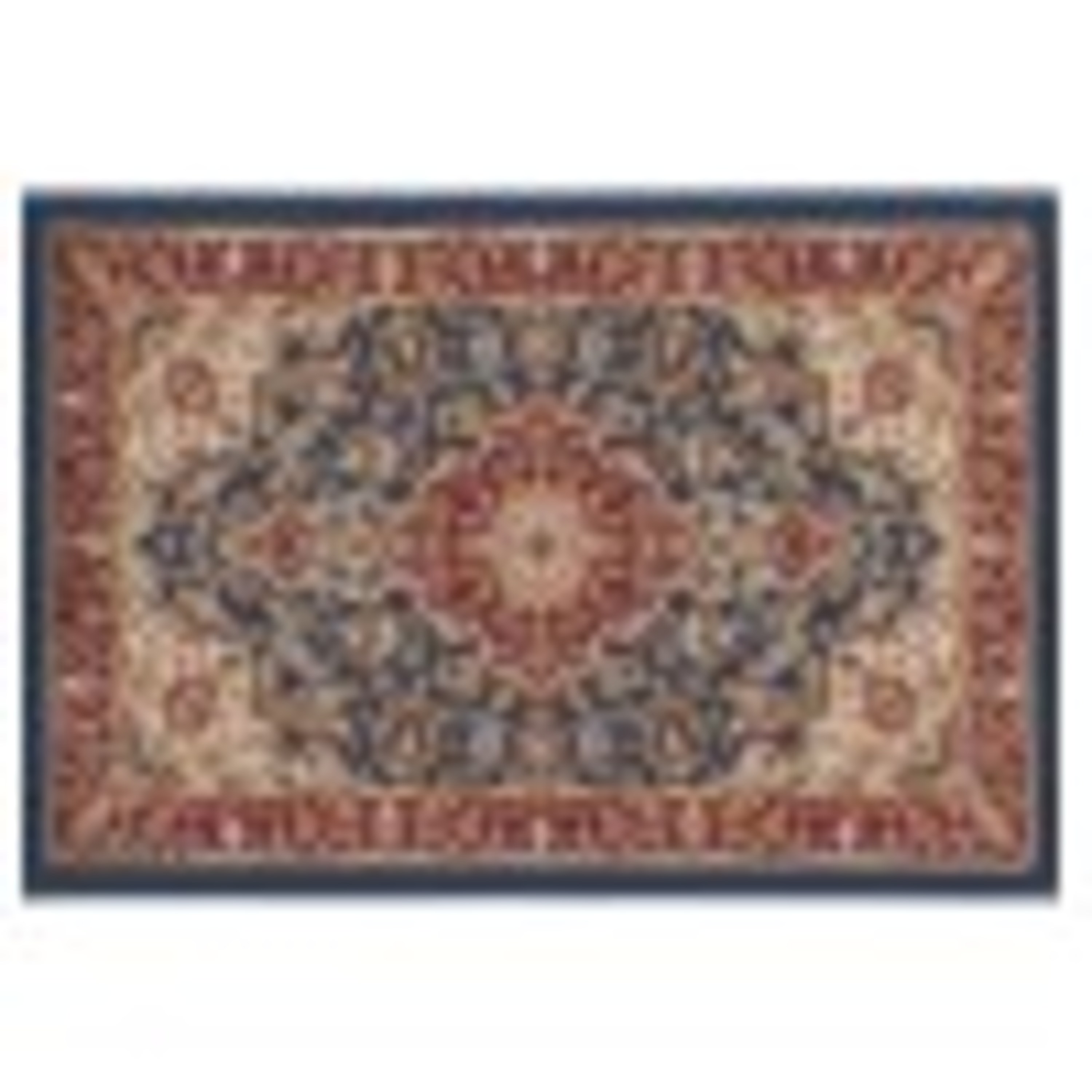 Sensation Transitional 2' x 3' Navy and Beige Polypropylene Indoor Area Rug