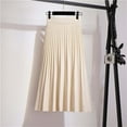 thumbnail image 2 of Angala Knit Midi Skirt With Elegant Flared Hem A Line Blend Pleated Skirt For Casual Outfit And Daily Wear Beautiful Stylish Women's Skirt, 2 of 4